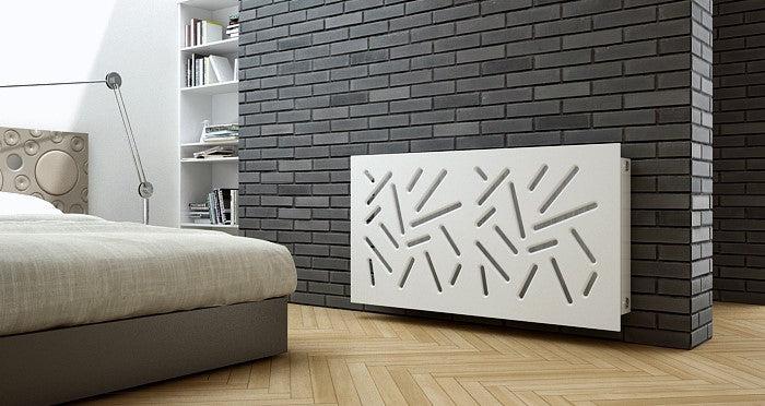 Modern Radiator Heater Cover STICKS Design White in 70 80 90 100 110 120 130 140 150 160 170 180cm-Distinct Designs (London) Ltd