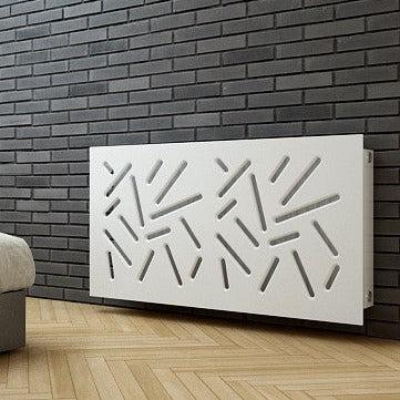 Modern Radiator Heater Cover STICKS Design White in 70 80 90 100 110 120 130 140 150 160 170 180cm-Distinct Designs (London) Ltd