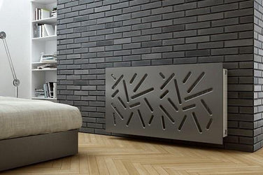 SALE Custom-Made Removable Radiator Cover with Modern STICKS Design-Grey 70x70cm-Distinct Designs (London) Ltd