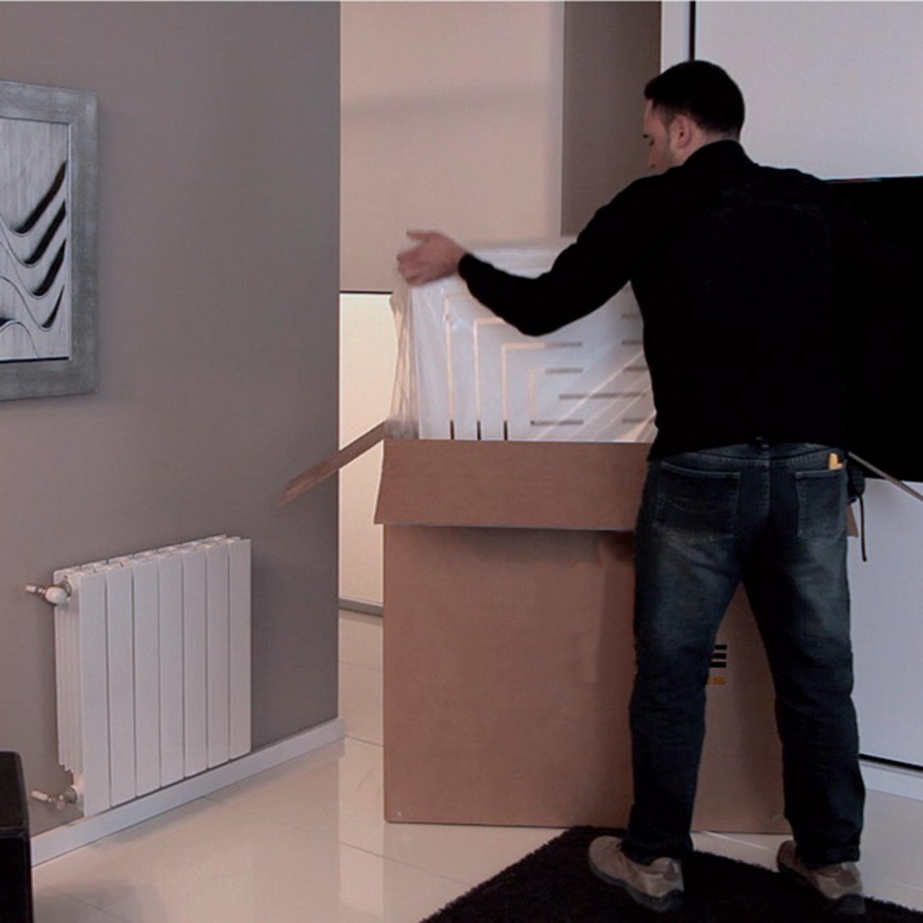Modern Floating Radiator Heater Cover GEOMETRIC CENTRAL X Cabinet Box Design with Shelf Ref RCGE246-Distinct Designs (London) Ltd