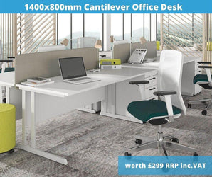 Home Working Workstation Bundle with Desk Monitor Arm Office Chair Pedestal & Cable Management-Distinct Designs (London) Ltd