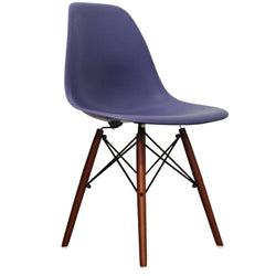Distinct Classic Mid-Century Design Dining Office Indigo Blue Chair with choice of braced Wooden Leg-Distinct Designs (London) Ltd