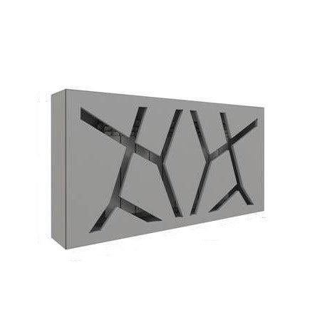 Luxury Floating Radiator Heater Cover Abstract Avant-Garde White Cabinet Design with integrated top shelf up to 140cm long-Distinct Designs (London) Ltd
