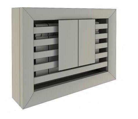 TWO Luxury Floating Radiator Heater Cover Framed Lines Panel Cabinet Box Design with integrated top shelf RCLL121-Distinct Designs (London) Ltd