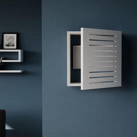 Modern Floating Electric Meter Cover GEOMETRIC LINE Fuse Box Cupboard Hall Wall Cabinet RCGE242EM-80cm-80cm-Distinct Designs (London) Ltd