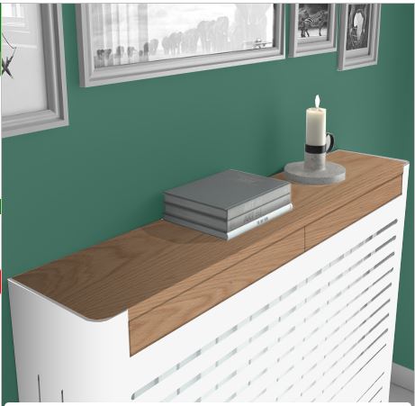 Modern Floating Radiator Heater Cover NORDIC STRIPE Metal Box design with wooden drawers Ref RCNR230-75cm-40cm-Distinct Designs (London) Ltd