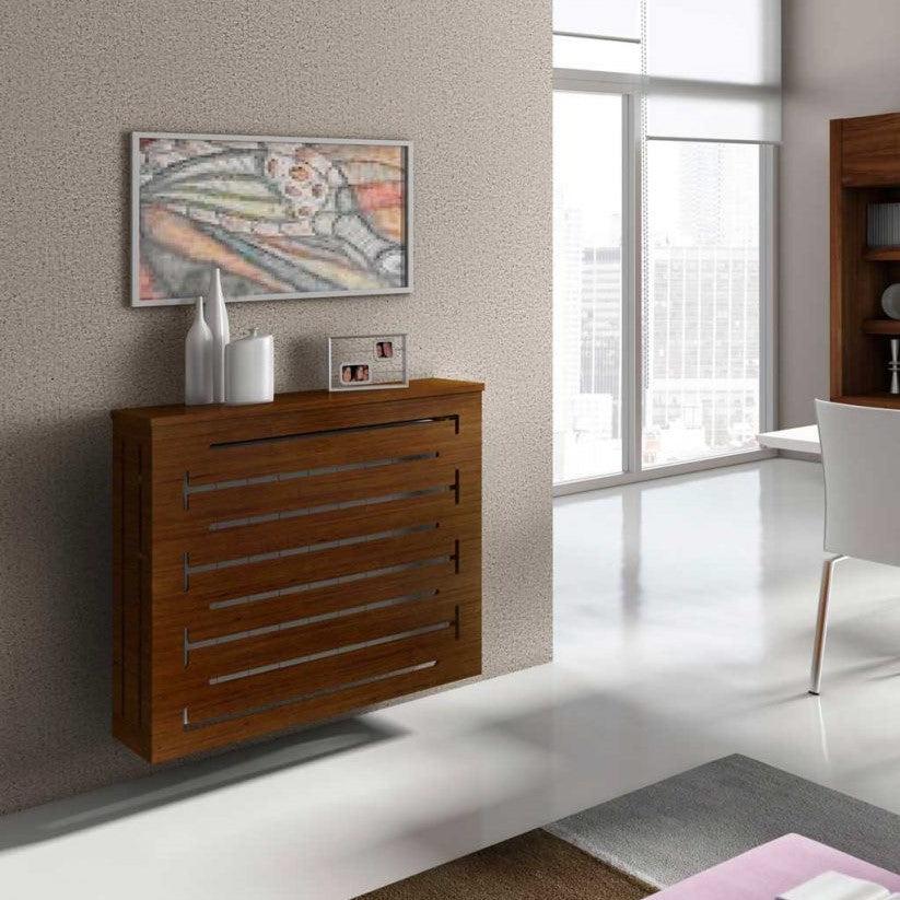 Modern Floating Radiator Heater Cover GEOMETRIC SQUARES Cabinet Box Design Wood Finish RCGE243WD-Distinct Designs (London) Ltd