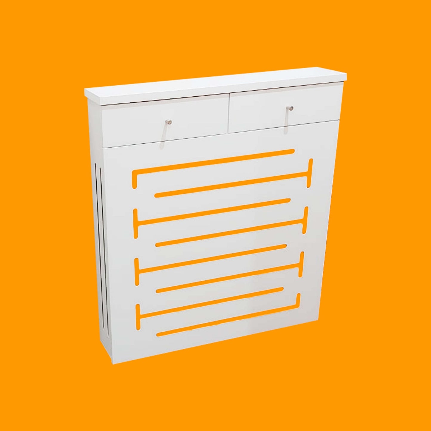 Modern Floating Radiator Heater Cover GEOMETRIC CONTOURS Cabinet Box with wooden drawers RCGE245DR-Distinct Designs (London) Ltd