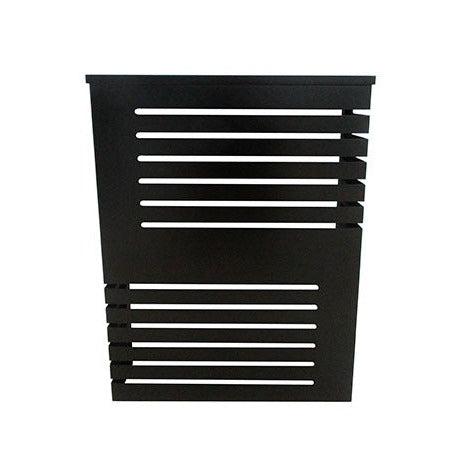 Modern Floating Radiator Heater Cover GEOMETRIC CORNER LINE Cabinet Design Wood Finish Ref RCGE241W-Black-75cm-40cm-Distinct Designs (London) Ltd