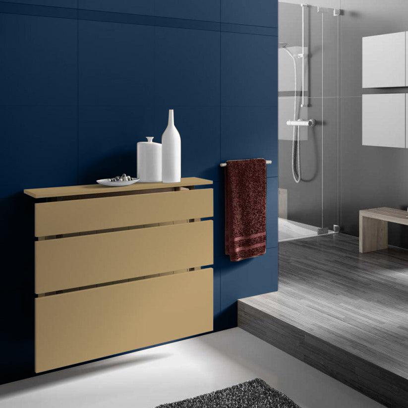 Modern Floating Radiator Heater Cover MINIMAL LINES Cabinet Box GOLD Finish Ref RCMN251GD-75cm-40cm-Distinct Designs (London) Ltd