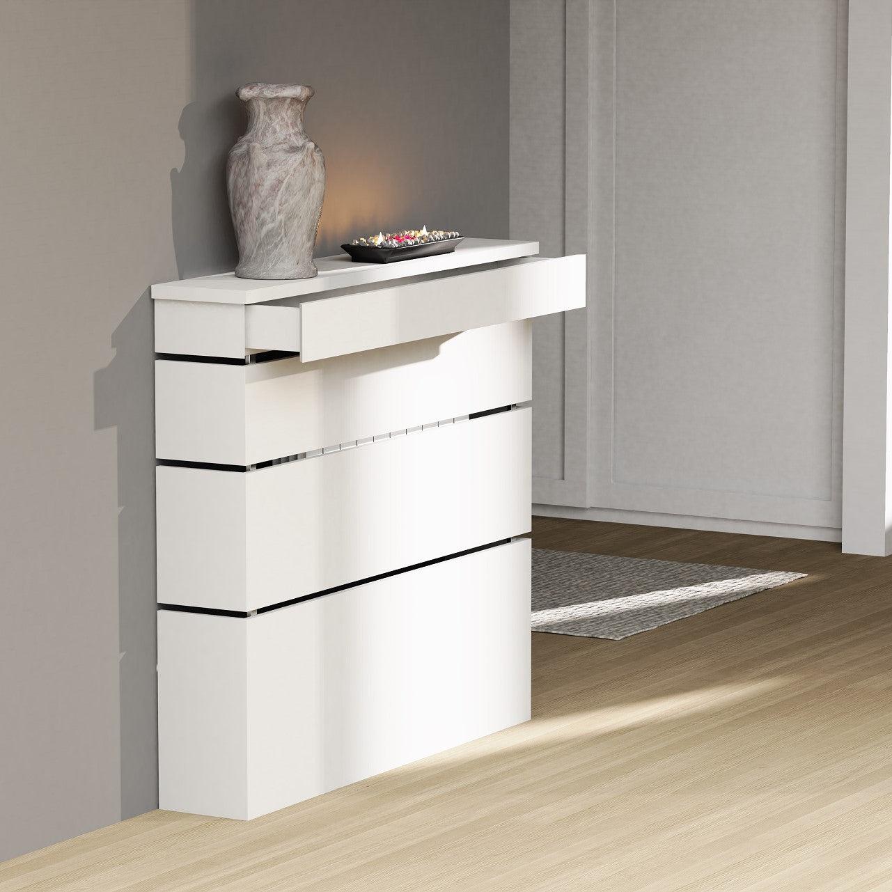 Modern Floating Radiator Heater Cover MINIMAL LINES Cabinet with wooden drawers Ref RCMN251DW-75cm-40cm-Distinct Designs (London) Ltd
