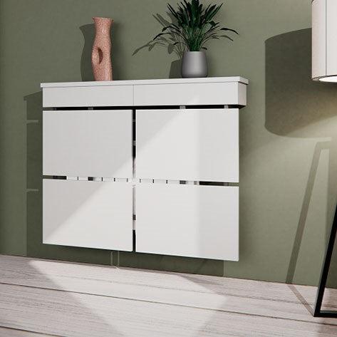 Modern Floating Radiator Heater Cover MINIMAL SQUARES Cabinet with wooden drawers Ref RCMN250DR-Distinct Designs (London) Ltd