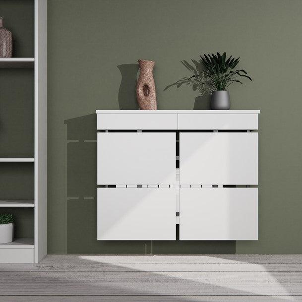 Modern Floating Radiator Heater Cover MINIMAL SQUARES Cabinet with wooden drawers Ref RCMN250DR-Distinct Designs (London) Ltd