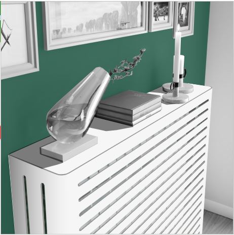 Modern Floating Radiator Heater Cover NORDIC STRIPE Metal Cabinet design flush top Ref RCNR230A-Distinct Designs (London) Ltd