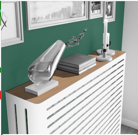 Modern Floating Radiator Heater Cover NORDIC STRIPE Metal Cabinet design flush top Ref RCNR230A-75cm-40cm-Distinct Designs (London) Ltd