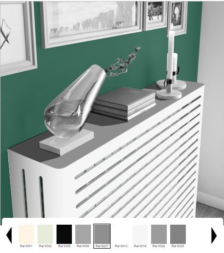 Modern Floating Radiator Heater Cover NORDIC STRIPE Metal Cabinet design flush top Ref RCNR230A-Distinct Designs (London) Ltd