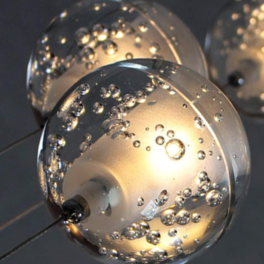 Modern Crystal Glass Bubble Globe 10cm Pendant G4 LED Ceiling Light 1, 3, 5, 7, 14, 26,36 Lamp Heads-Distinct Designs (London) Ltd