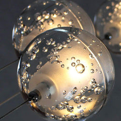 Modern Crystal Glass Bubble Globe 10cm Pendant G4 LED Ceiling Light 1, 3, 5, 7, 14, 26,36 Lamp Heads-Distinct Designs (London) Ltd