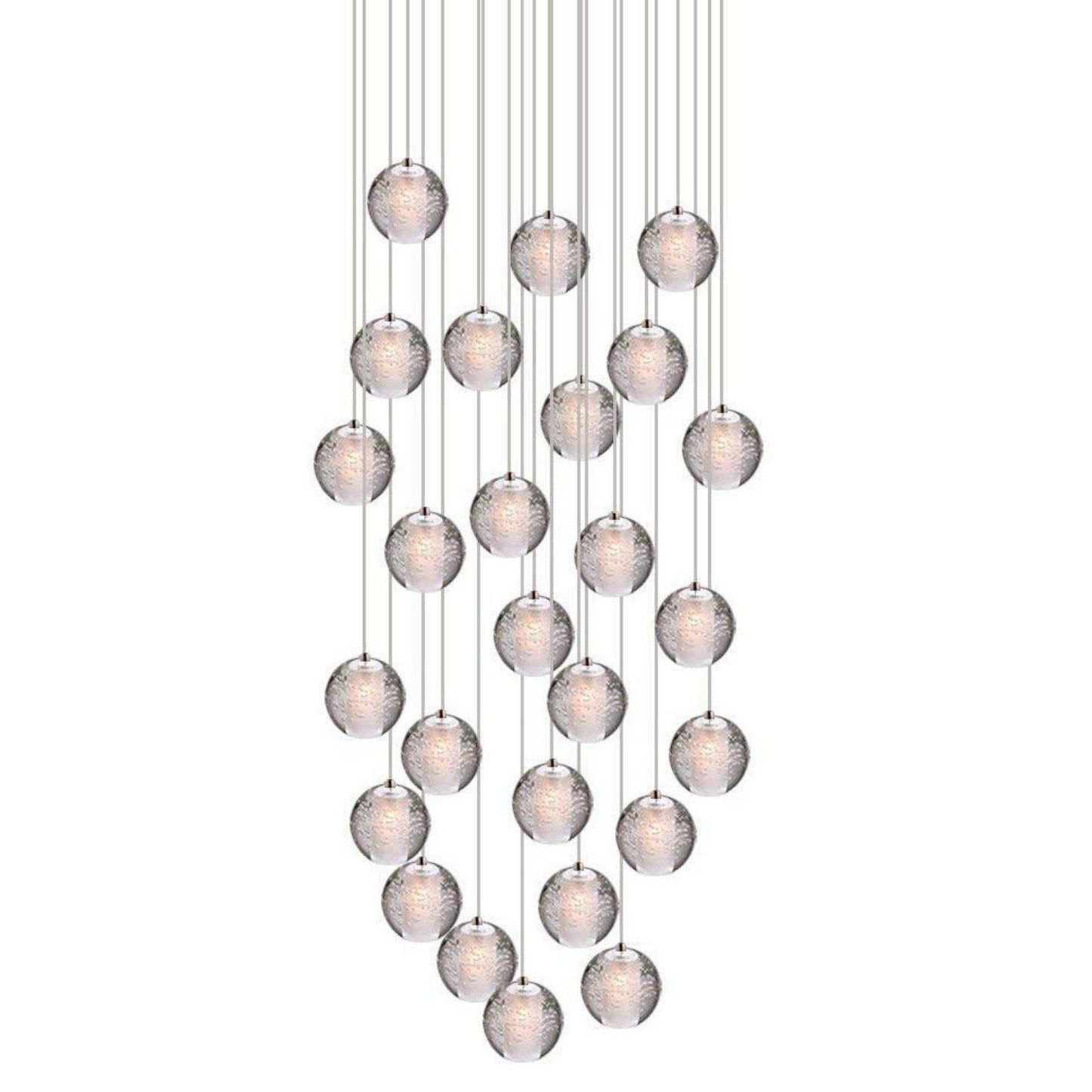 Modern Crystal Glass Bubble Globe 10cm Pendant G4 LED Ceiling Light 1, 3, 5, 7, 14, 26,36 Lamp Heads-26 Lamp Heads-Distinct Designs (London) Ltd