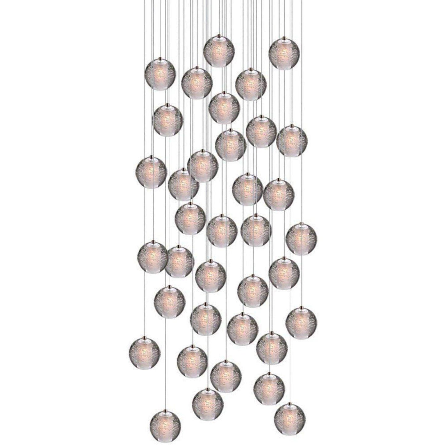 Modern Crystal Glass Bubble Globe 10cm Pendant G4 LED Ceiling Light 1, 3, 5, 7, 14, 26,36 Lamp Heads-36 Lamp Heads-Distinct Designs (London) Ltd
