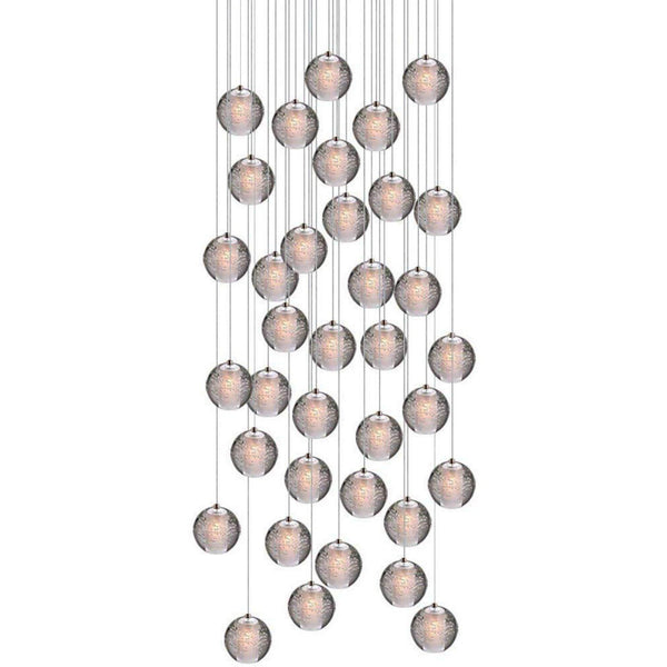 Modern Crystal Glass Bubble Globe 10cm Pendant G4 LED Ceiling Light 1, 3, 5, 7, 14, 26,36 Lamp Heads-36 Lamp Heads-Distinct Designs (London) Ltd
