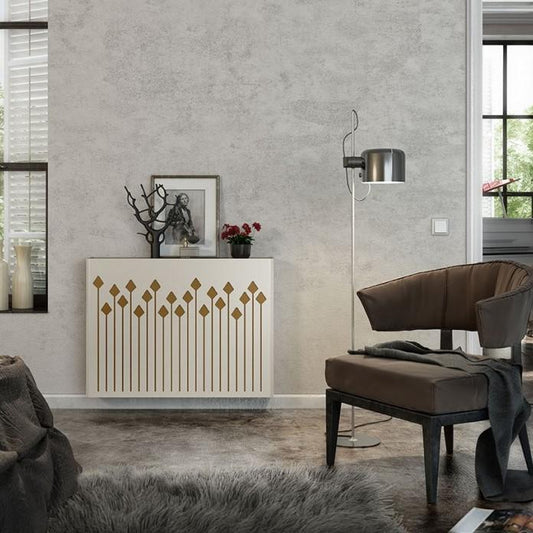 Modern Floating Radiator Heater Cover NORDIC ARROWS Metal Cabinet design flush wood top Ref RCNR236-Distinct Designs (London) Ltd