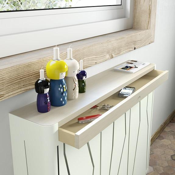 Modern Floating Radiator Heater Cover NORDIC CANES Metal Cabinet design flush wood top Ref RCNR232-Distinct Designs (London) Ltd