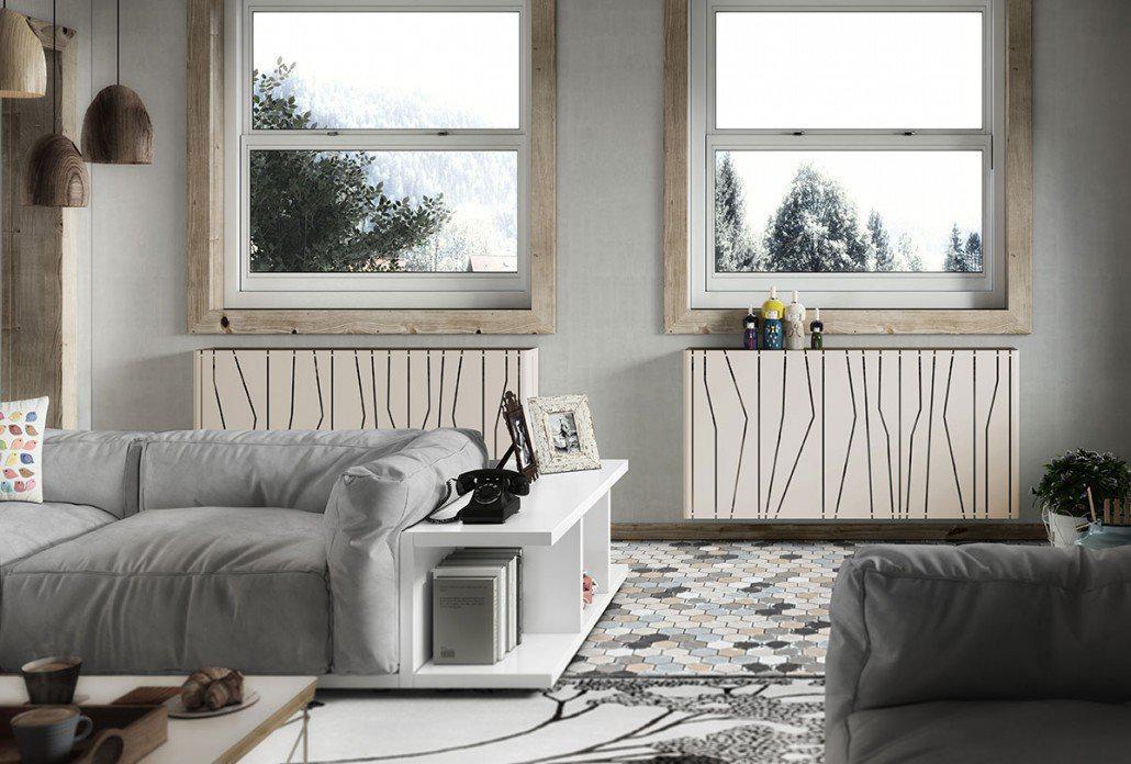 Modern Floating Radiator Heater Cover NORDIC CANES Metal Cabinet design flush wood top Ref RCNR232-Distinct Designs (London) Ltd