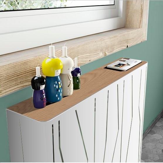 Modern Floating Radiator Heater Cover NORDIC CANES Metal Cabinet design flush wood top Ref RCNR232-75cm-40cm-Distinct Designs (London) Ltd