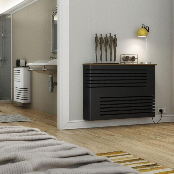 Modern Floating Radiator Heater Cover NORDIC CORNER LINE Metal Cabinet design flush top Ref RCNR231-Distinct Designs (London) Ltd