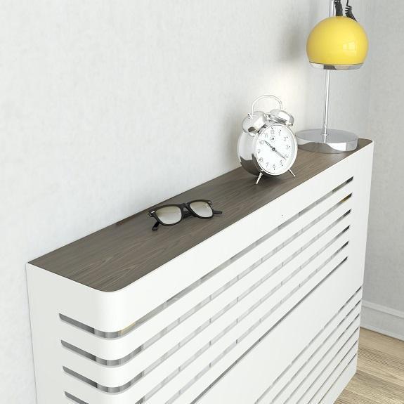 Modern Floating Radiator Heater Cover NORDIC CORNER LINE Metal Cabinet design flush top Ref RCNR231-Distinct Designs (London) Ltd