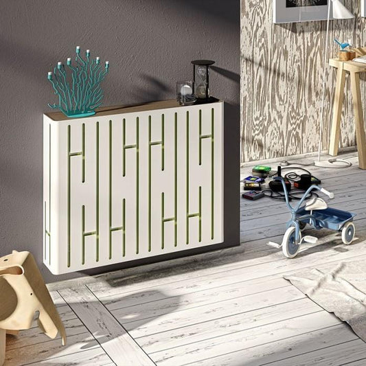 Modern Floating Radiator Heater Cover NORDIC DIODES Metal Cabinet design flush wood top Ref RCNR233-Distinct Designs (London) Ltd
