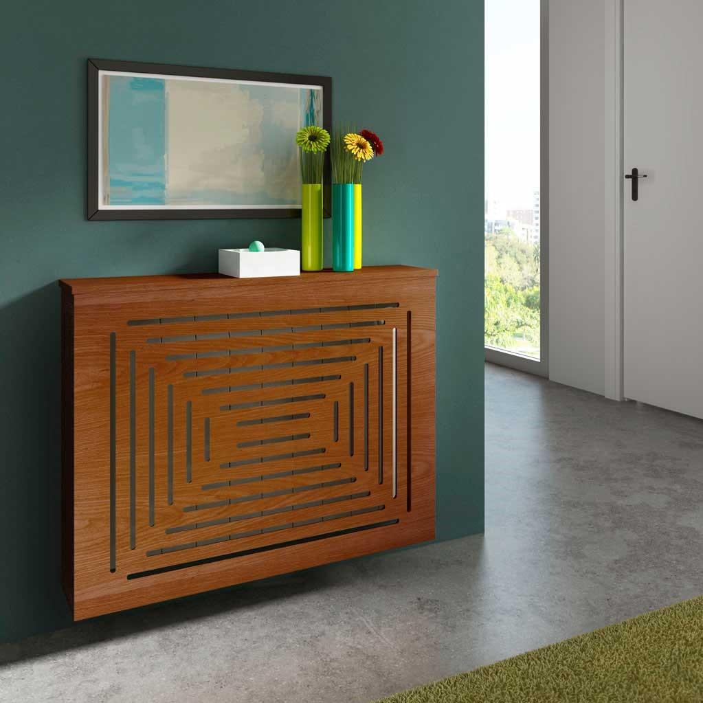 Modern Floating Radiator Heater Cover GEOMETRIC CENTRAL X Cabinet Box Design with Shelf Ref RCGE246-Distinct Designs (London) Ltd