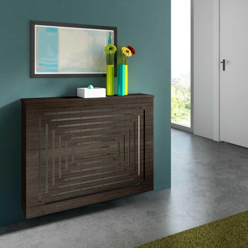 Modern Floating Radiator Heater Cover GEOMETRIC CENTRAL X Cabinet Box Design with Shelf Ref RCGE246-Distinct Designs (London) Ltd