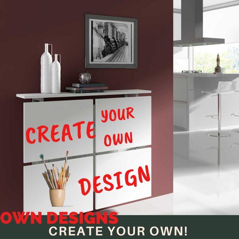 Modern Floating Radiator Heater Cover MINIMAL SQUARES Cabinet with wooden drawers Ref RCMN250DR-Distinct Designs (London) Ltd