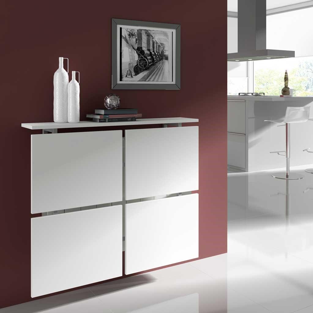 Modern Floating Radiator Heater Cover MINIMAL SQUARES Cabinet Design in Wood Finish Ref RCMN250DW-Distinct Designs (London) Ltd
