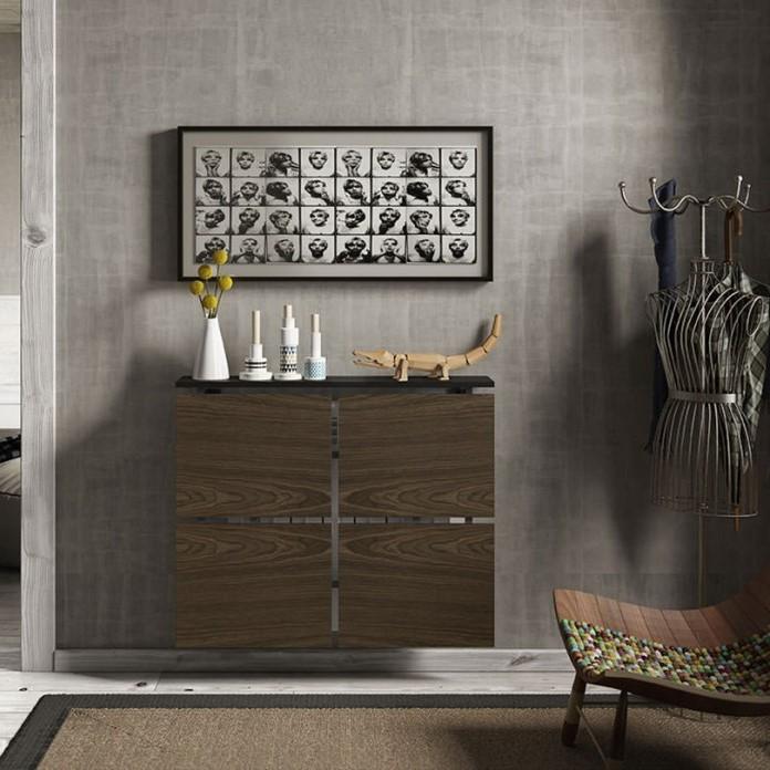 Modern Floating Radiator Heater Cover MINIMAL SQUARES Cabinet with wooden drawers Ref RCMN250DR-Distinct Designs (London) Ltd