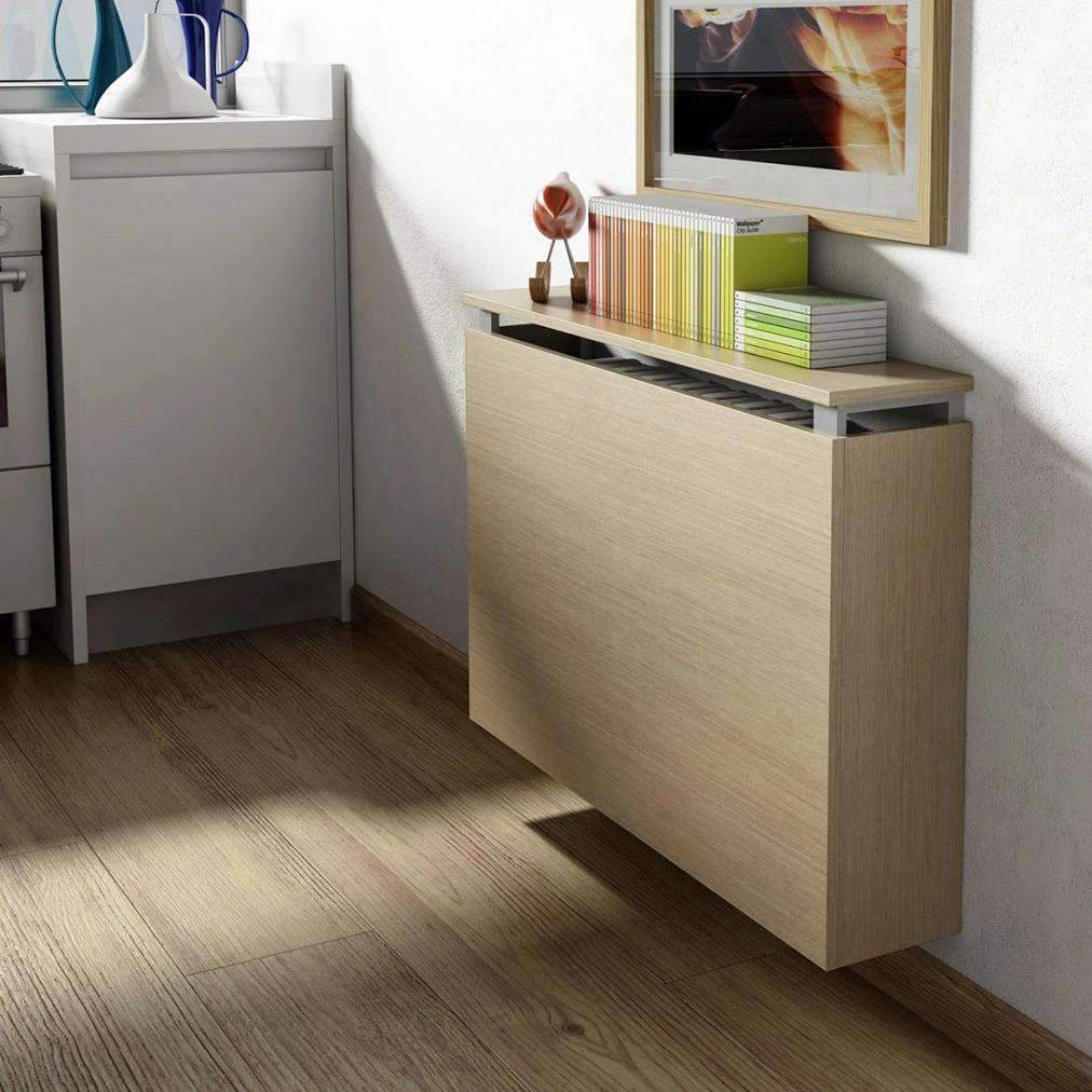 Custom Made Folding TABLE Radiator Cover Multi-functional Cabinet Space Saving Design in Oak Wood-Distinct Designs (London) Ltd
