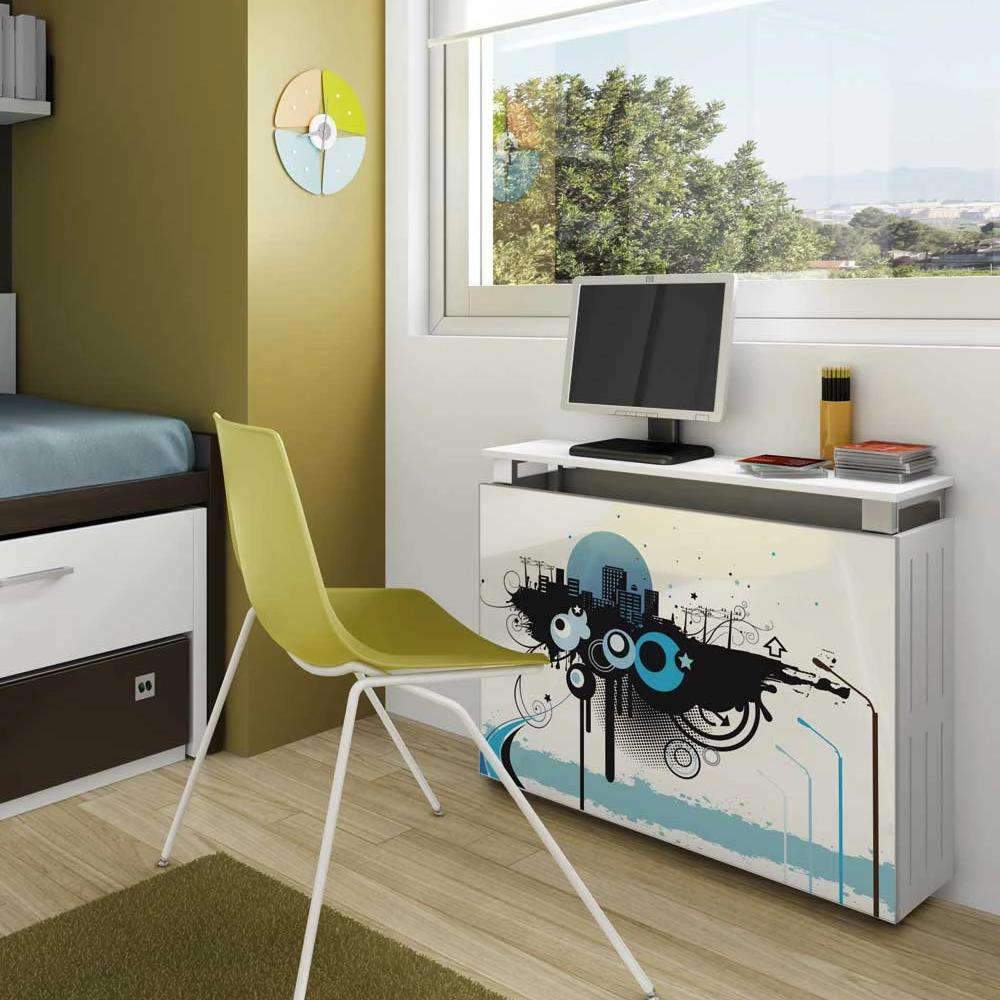 Custom Made Folding TABLE Radiator Cover Multi-functional Cabinet Space Saving Design in Oak Wood-Distinct Designs (London) Ltd