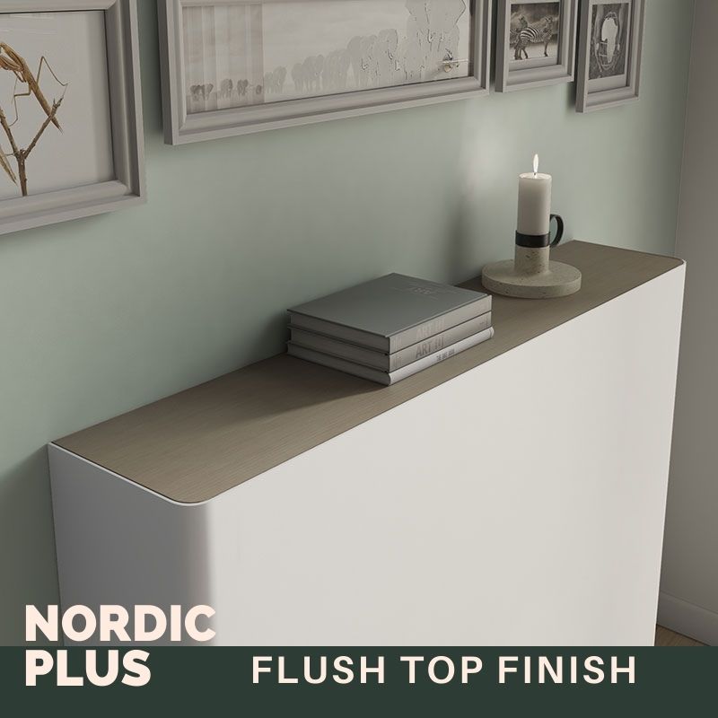 Modern Floating Radiator Heater Cover NORDIC ARROWS Metal Cabinet design flush wood top Ref RCNR236-Distinct Designs (London) Ltd