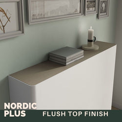 Modern Floating Radiator Heater Cover NORDIC STRIPE Metal Box design with wooden drawers Ref RCNR230-Distinct Designs (London) Ltd