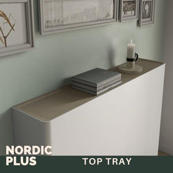 Modern Floating Radiator Heater Cover NORDIC STRIPE Metal Box design with wooden drawers Ref RCNR230-Distinct Designs (London) Ltd