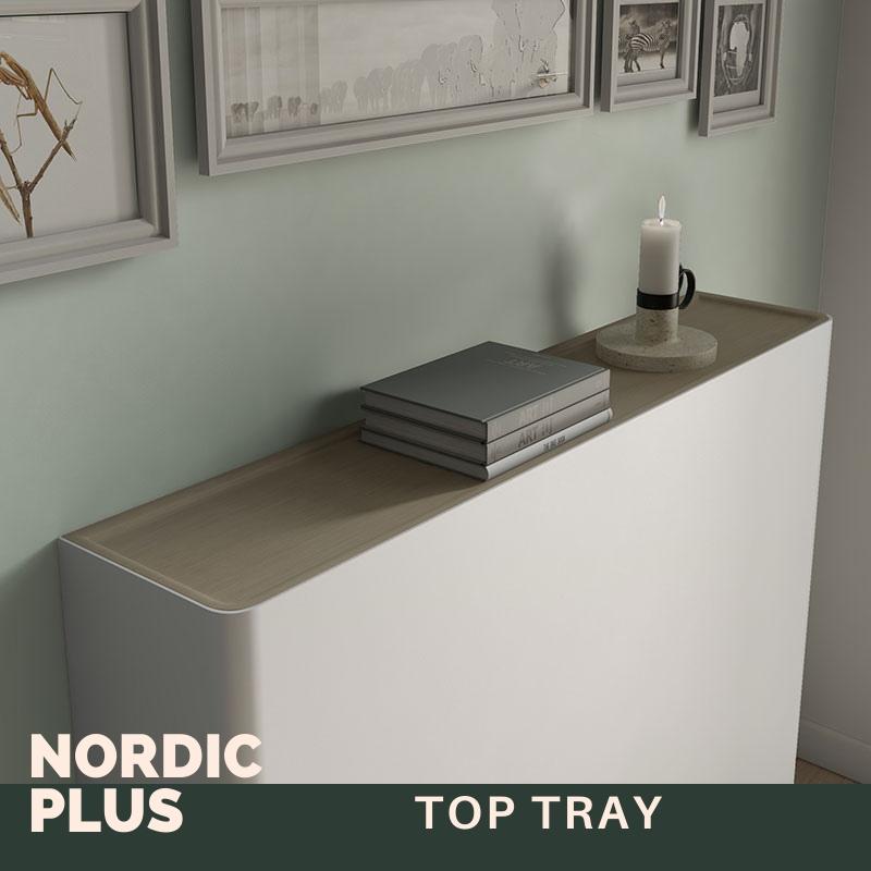 Modern Floating Radiator Heater Cover NORDIC ARROWS Metal Cabinet design flush wood top Ref RCNR236-Distinct Designs (London) Ltd