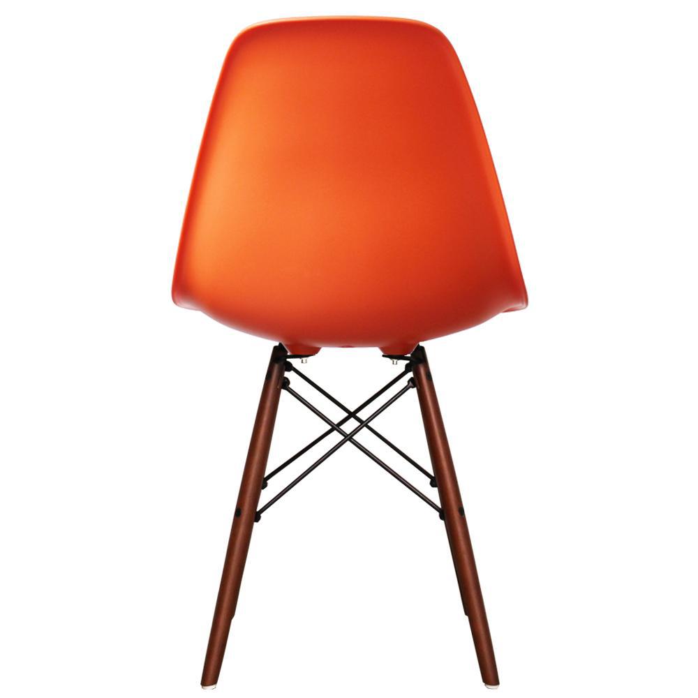 Distinct Classic Mid-Century Design Dining Office Orange Chair with choice of braced Wooden Legs-Distinct Designs (London) Ltd