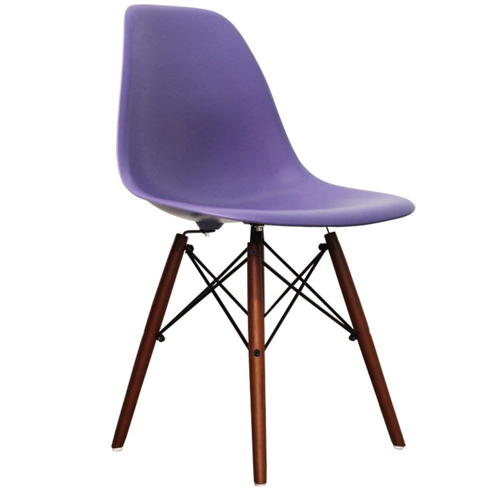 Distinct Classic Mid-Century Design Dining Office Iris Purple Chair with choice of braced Wooden Leg-Distinct Designs (London) Ltd