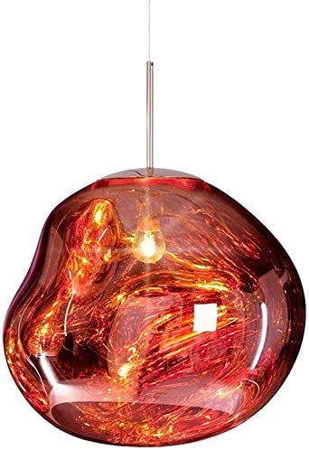 Postmodern Crystal Glass Chandelier Pendant LED Light in Irregular Melt Design-36cm-Copper-Distinct Designs (London) Ltd