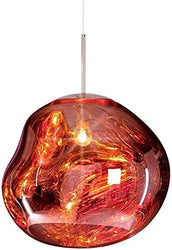 Postmodern Crystal Glass Chandelier Pendant LED Light in Irregular Melt Design-28cm-Copper-Distinct Designs (London) Ltd