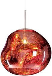 Postmodern Crystal Glass Chandelier Pendant LED Light in Irregular Melt Design-36cm-Copper-Distinct Designs (London) Ltd