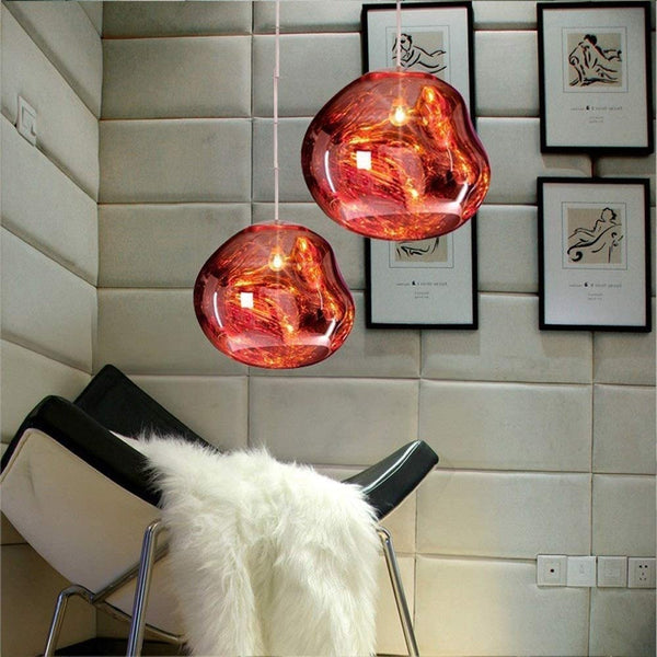Postmodern Crystal Glass Chandelier Pendant LED Light in Irregular Melt Design-Distinct Designs (London) Ltd