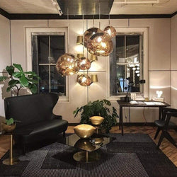 Postmodern Crystal Glass Chandelier Pendant LED Light in Irregular Melt Design-Distinct Designs (London) Ltd